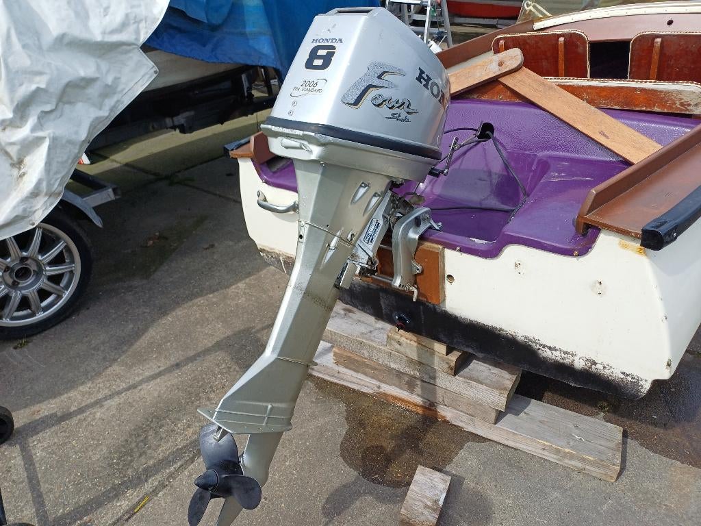 Zeer leuke Skibsplast sportsmann 13 bouwjaar 1963 Honda, Watersport en Boten, Ophalen, 8 pk, Gebruikt, Minder dan 70 pk