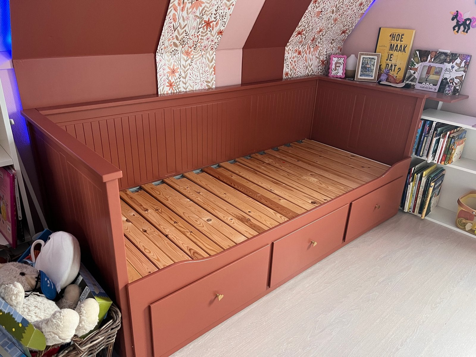 IKEA Hemnes bedbank met 3 lades, Ophalen, Overige kleuren, Tweepersoons, 80 cm