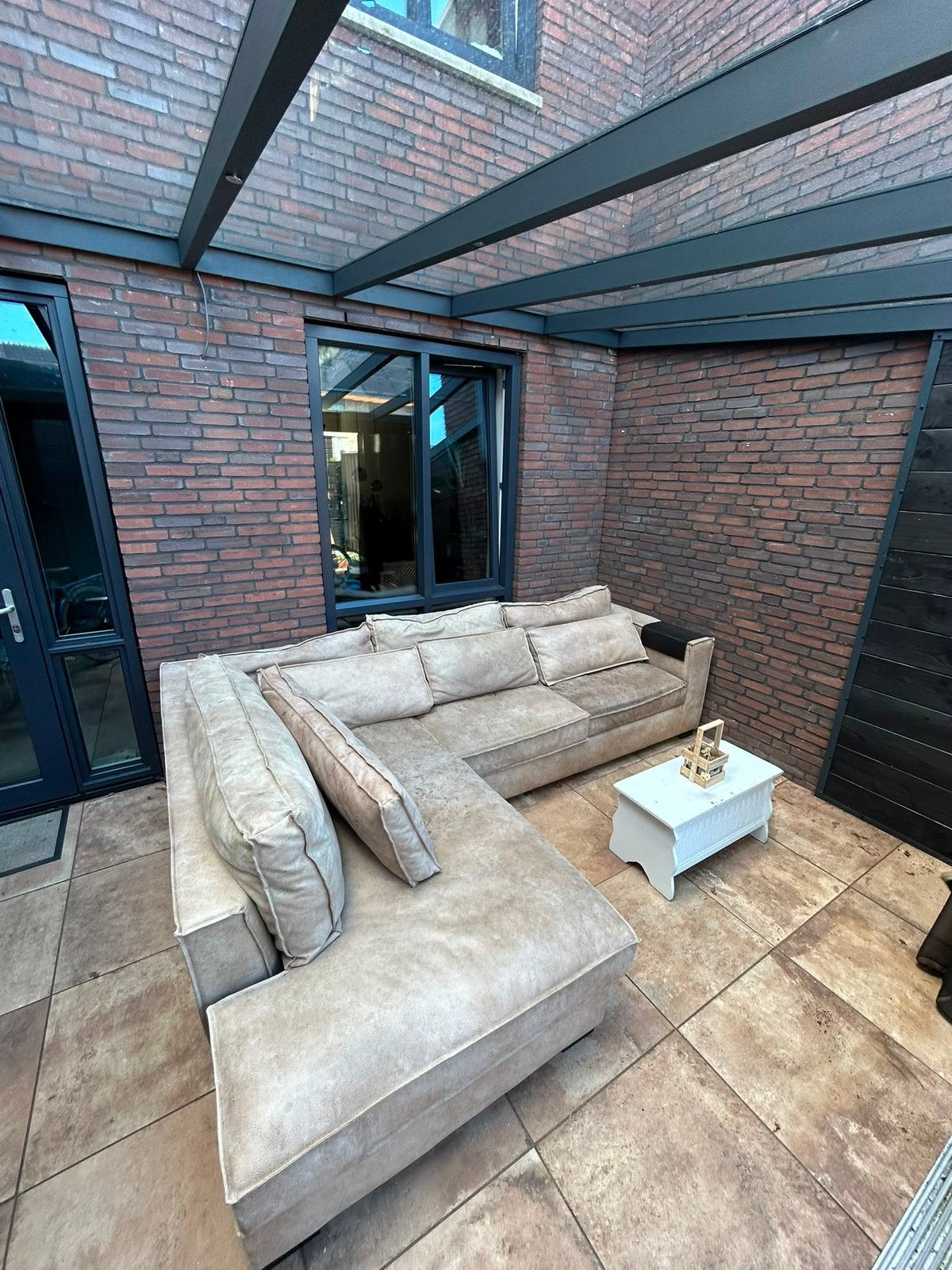 Hoekbank loungebank, Huis en Inrichting, Ophalen, Hoekbank, Zo goed als nieuw, Modern