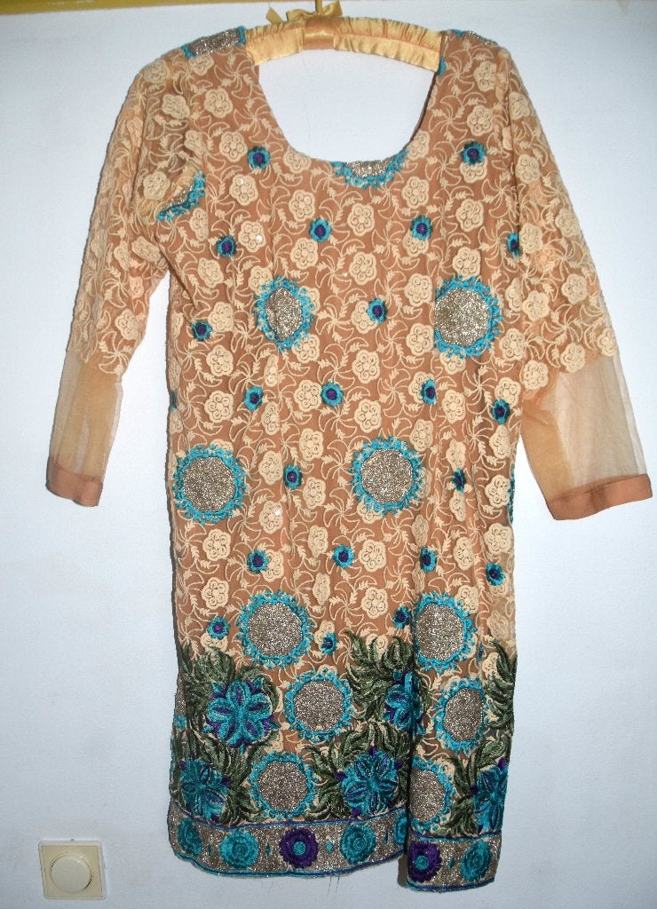 Schitterende geborduurde Boho tuniek jurk maat M, Kleding | Dames, Verzenden, Gedragen, Maat 38/40 (M), Onder de knie