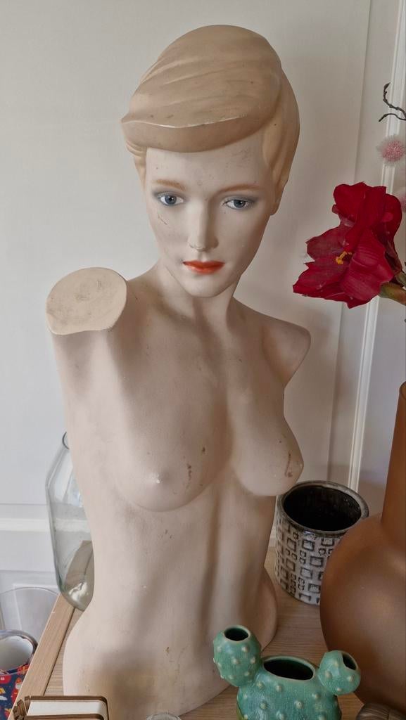 Vintage etalagepop buste - decoratief object, Ophalen