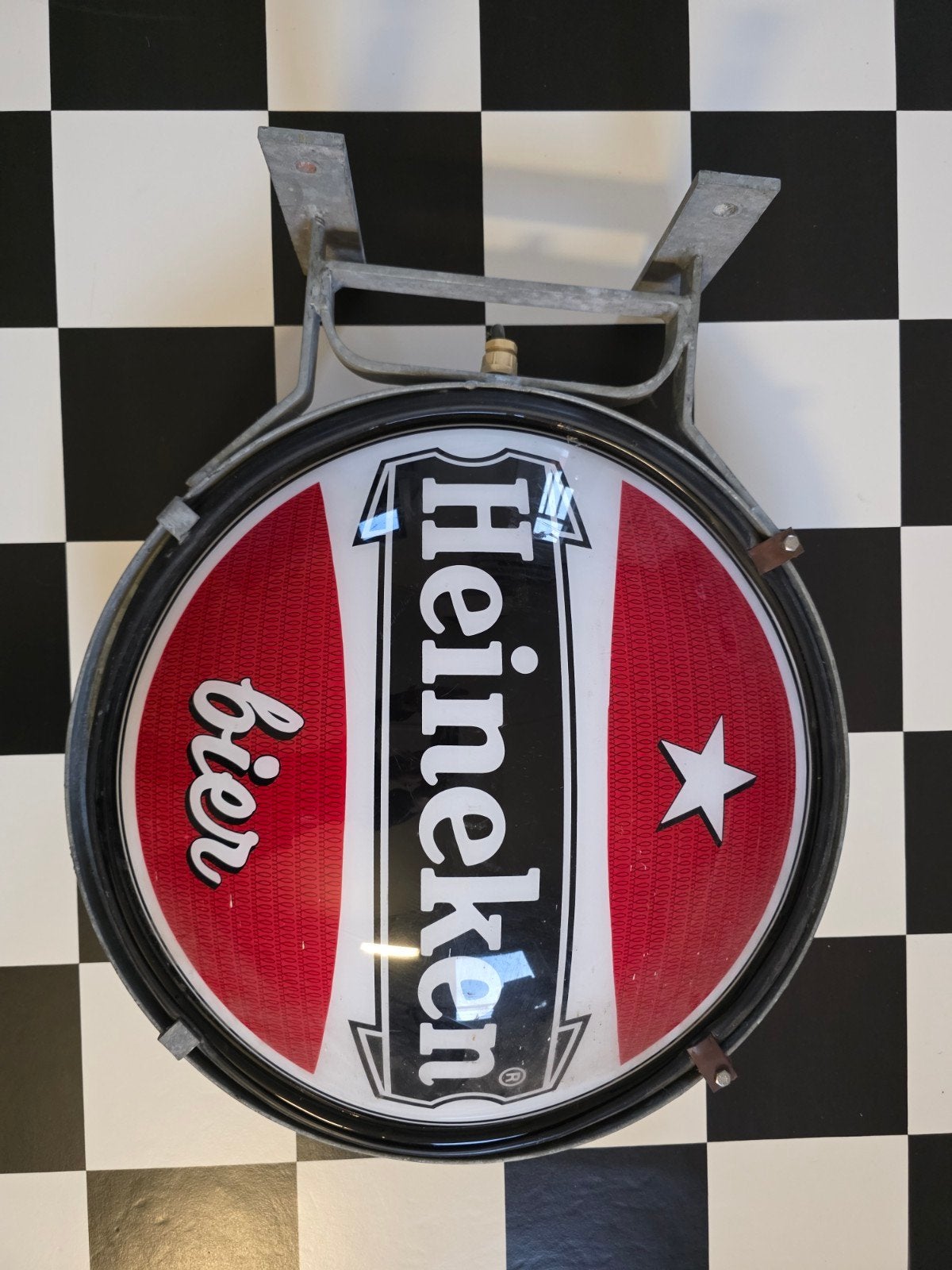 Heineken gevel lamp 60 cm, Verzamelen, Ophalen, Reclamebord, Plaat of Schild, Heineken