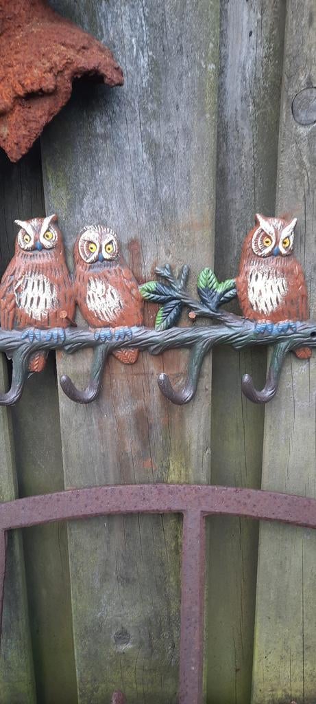 Decoratieve Uilen Wandkapstok - Gietijzer, Ophalen of Verzenden, Gebruikt
