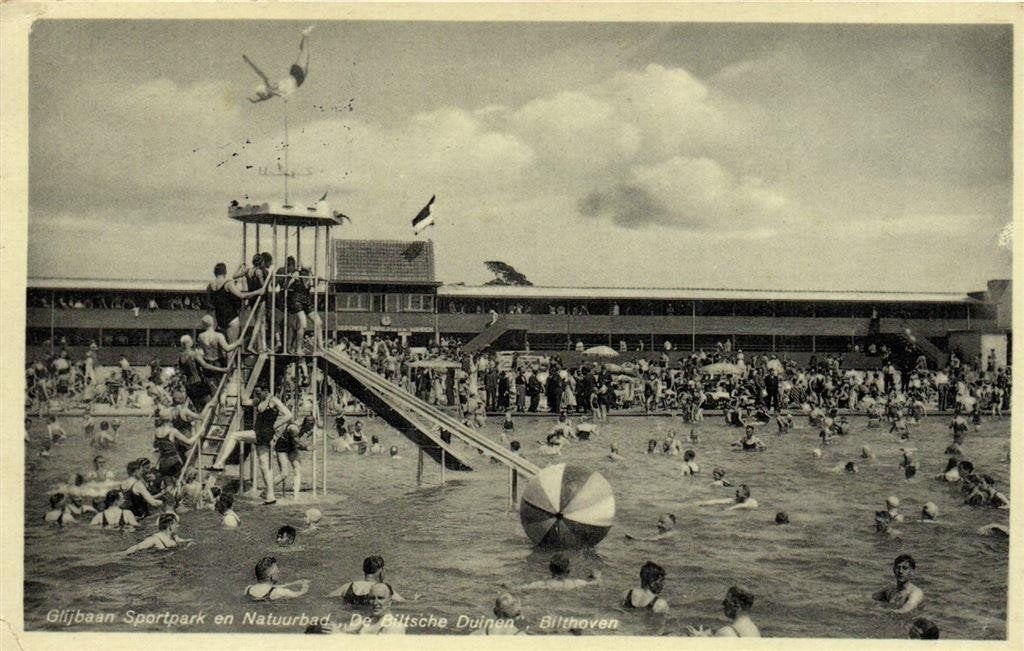 Glijbaan Sportpark en Natuurbad De Biltsche Duinen, Bilthove, Ophalen of Verzenden, 1920 tot 1940, Gelopen, Utrecht