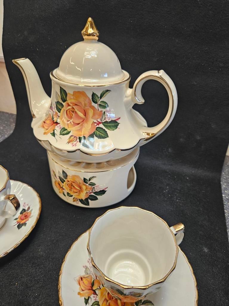 Vintage Sadler Theepot met Warmer en Kopjes, Ophalen of Verzenden