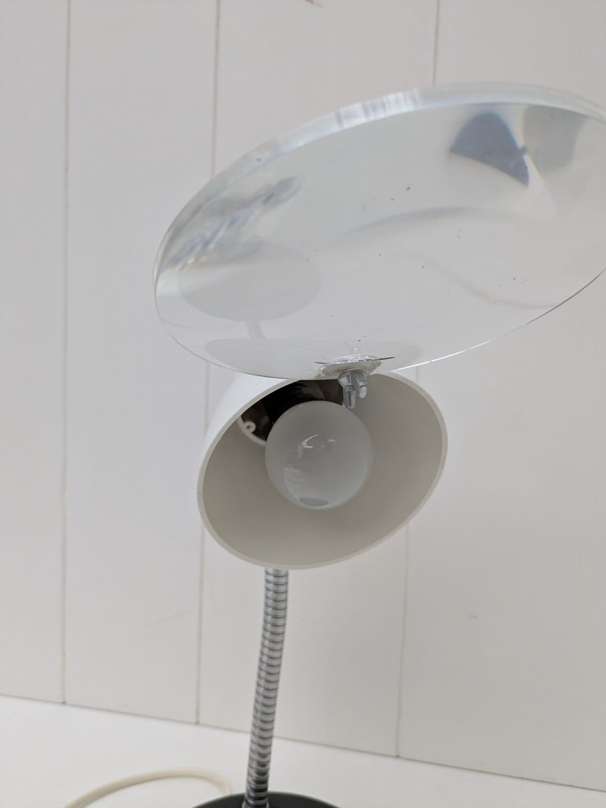 Bureaulamp met loep - Wit/Zwart, Verstelbaar, Ophalen, Bureaulamp, Overige merken, Wit