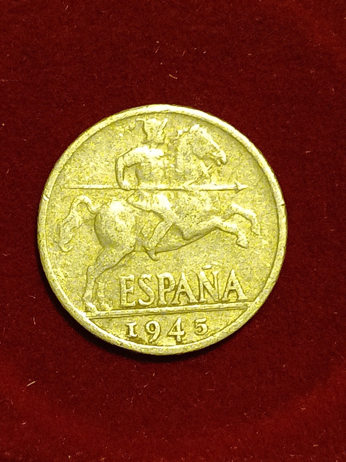 10 Celéntimos 1945 Francisco Franco, Ophalen of Verzenden