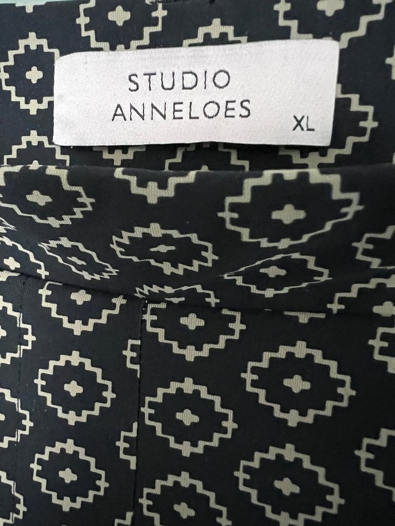 Studio Anneloes Marilon mono trousers latte zwart XL, Studio Anneloes, Maat 46/48 (XL) of groter, Nieuw, Lang