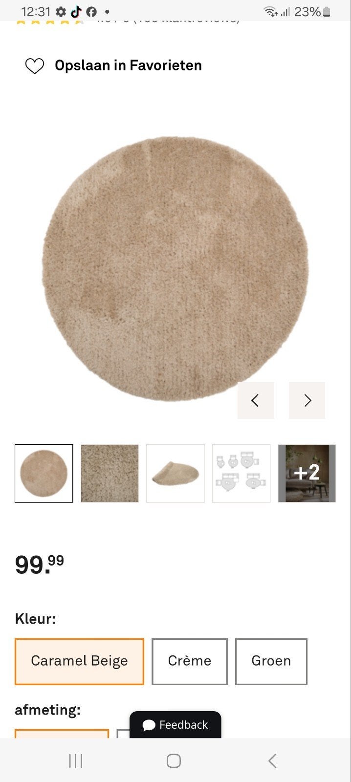 Rond vloerkleed nieuw, Huis en Inrichting, Stoffering | Tapijten en Kleden, Rond, Ophalen of Verzenden, 200 cm of meer, Nieuw