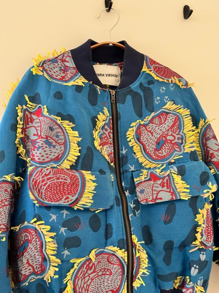 Henrik Vibskov Jacket met 3D-pattern - Maat M, Ophalen of Verzenden, Zo goed als nieuw, Maat 38/40 (M), Blauw