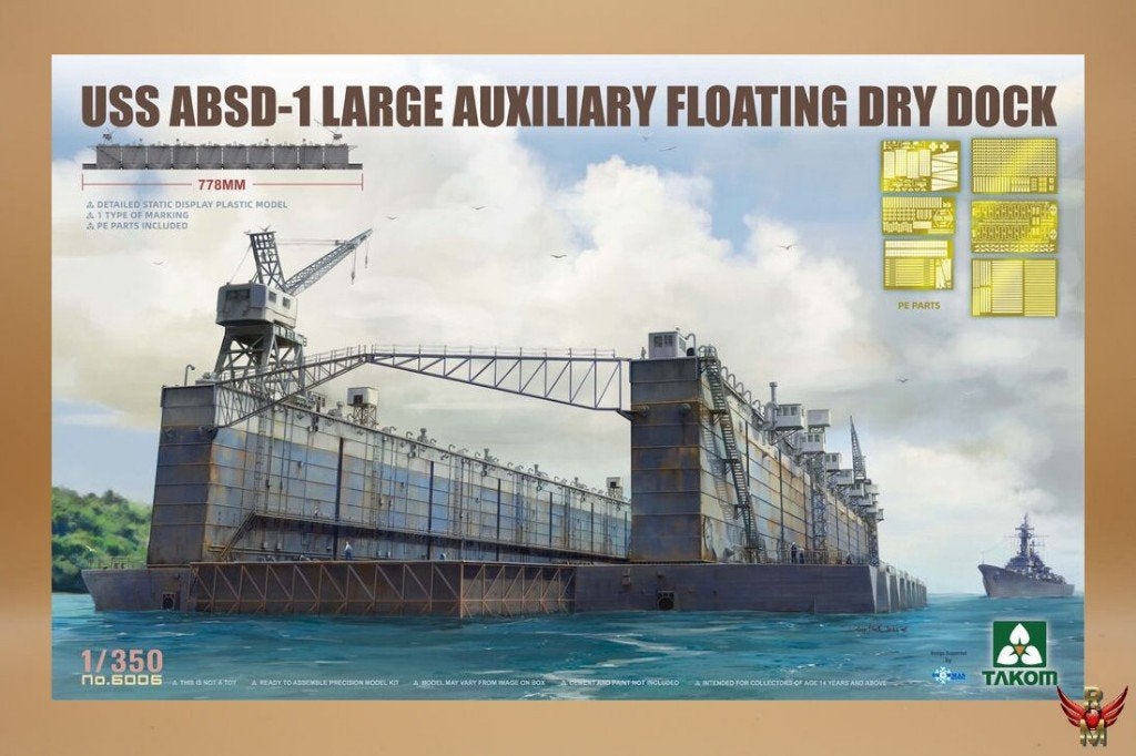ROWASP OUTLET |  Takom 1/350 USS ABSD-1 Floating Dry Dock, Overige merken, 1:200 of kleiner, Takom, Ophalen of Verzenden