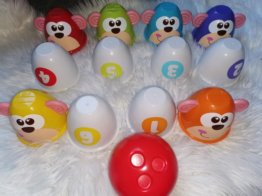 Fisher Price Bowling Set Aapjes Bowlen speelgoed kind baby, Ophalen of Verzenden