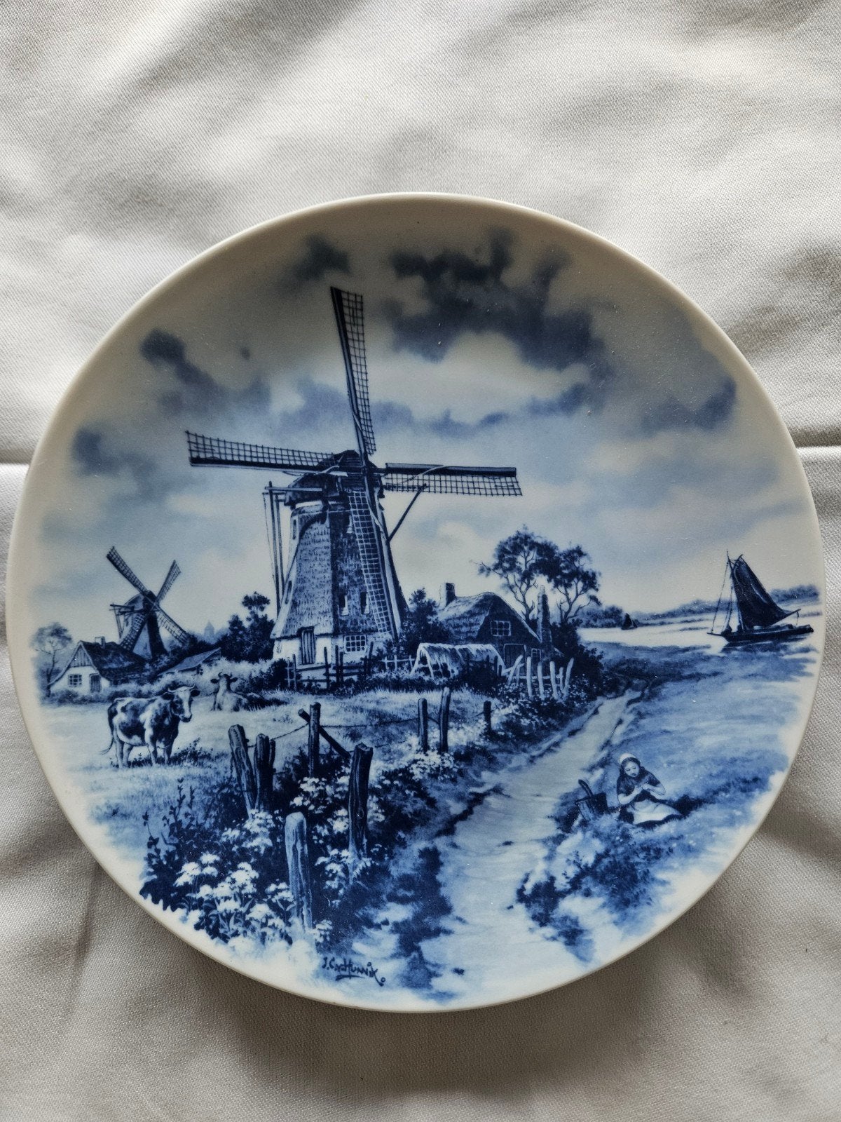 delftsblauw bord 24 cm, Ophalen of Verzenden