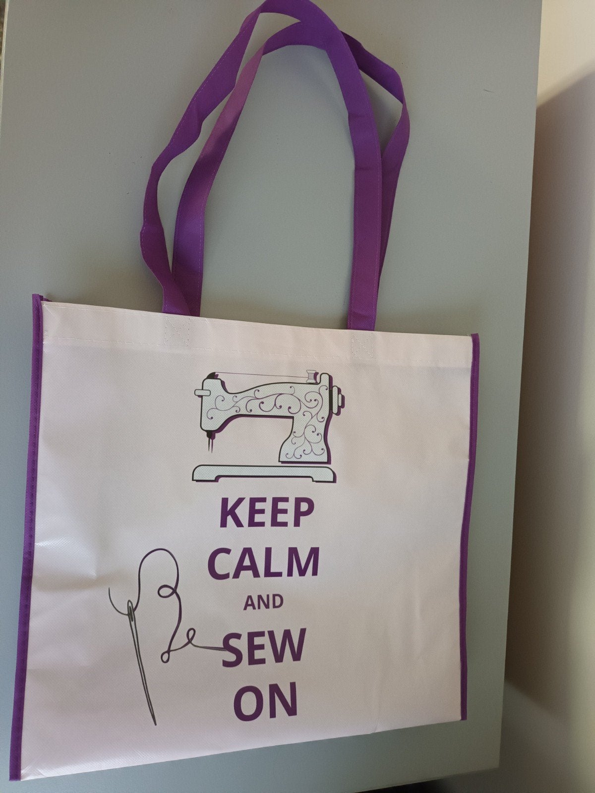 Tas boodschappentas shopper keep calm and sew on naaien zgan, Ophalen of Verzenden, Zo goed als nieuw, Roze, Shopper
