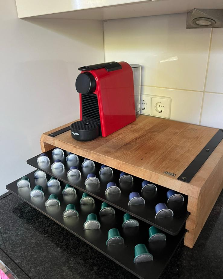 Houten nespresso cupholder 84 cups (industrial living), Ophalen of Verzenden, Zo goed als nieuw
