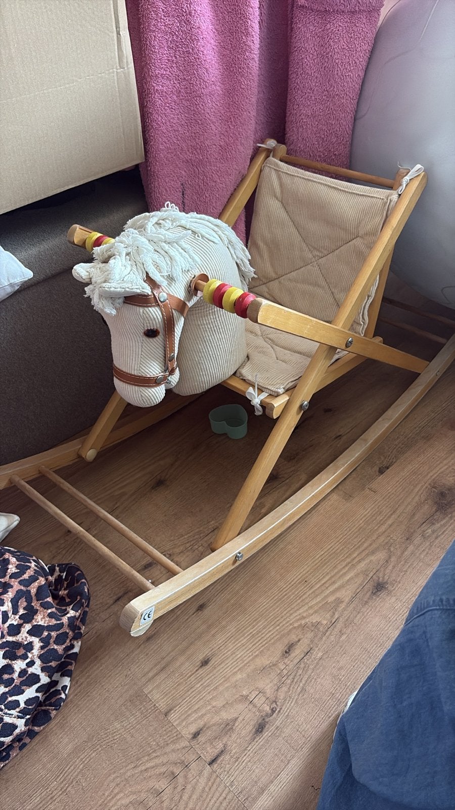 Houten schommelpaard met zitting, Ophalen, Gebruikt, Jongen of Meisje