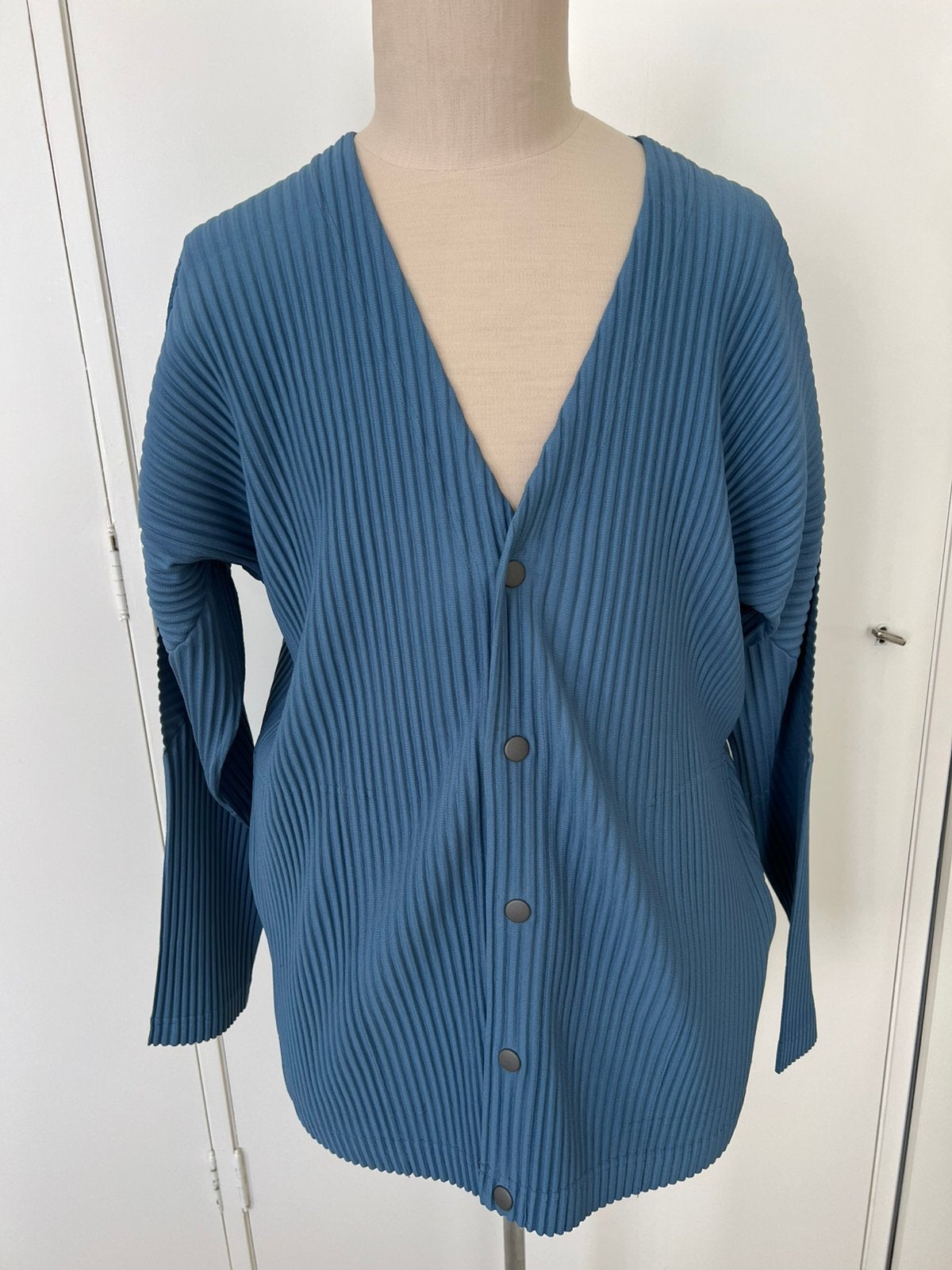 Issey miyake homme plisee vest 3, Kleding | Heren, Verzenden, Zo goed als nieuw, Blauw