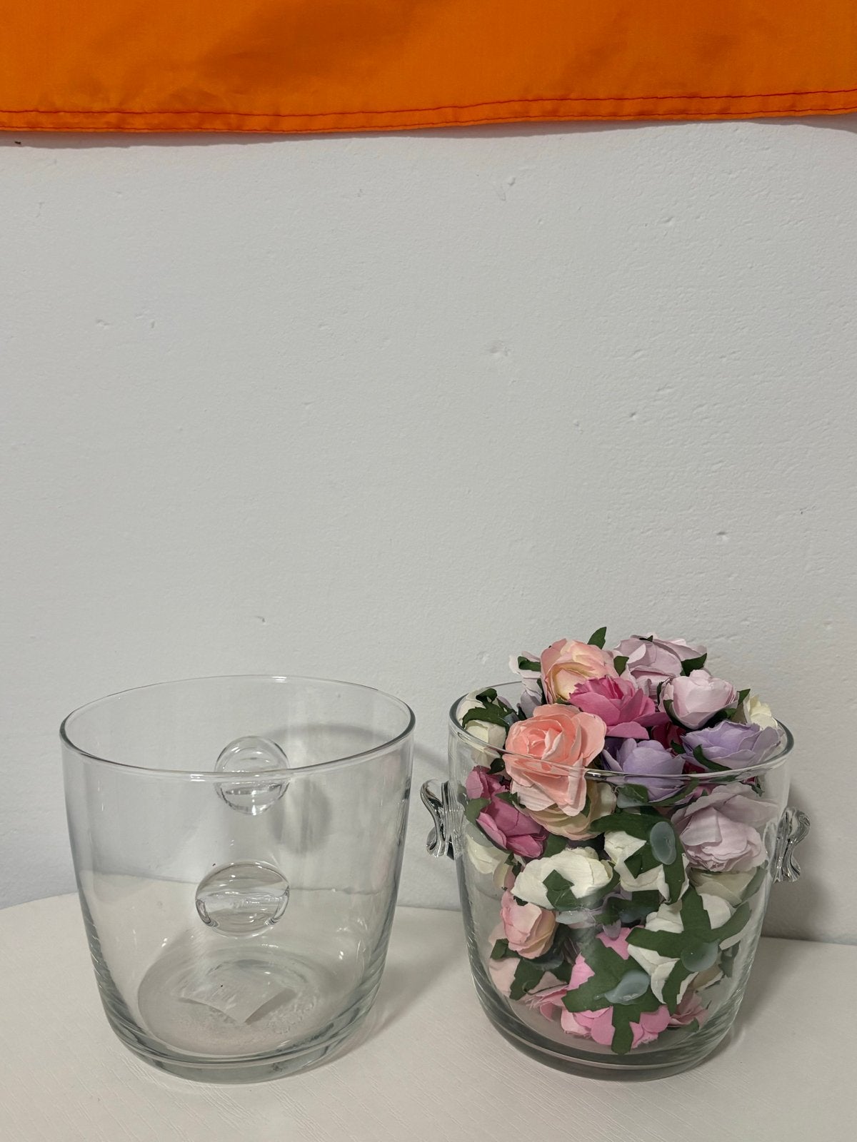 Glazen vaas/windlicht met handvatten - Hakbijl Glass, Transparant, Met handvat, Nieuw, Ophalen of Verzenden