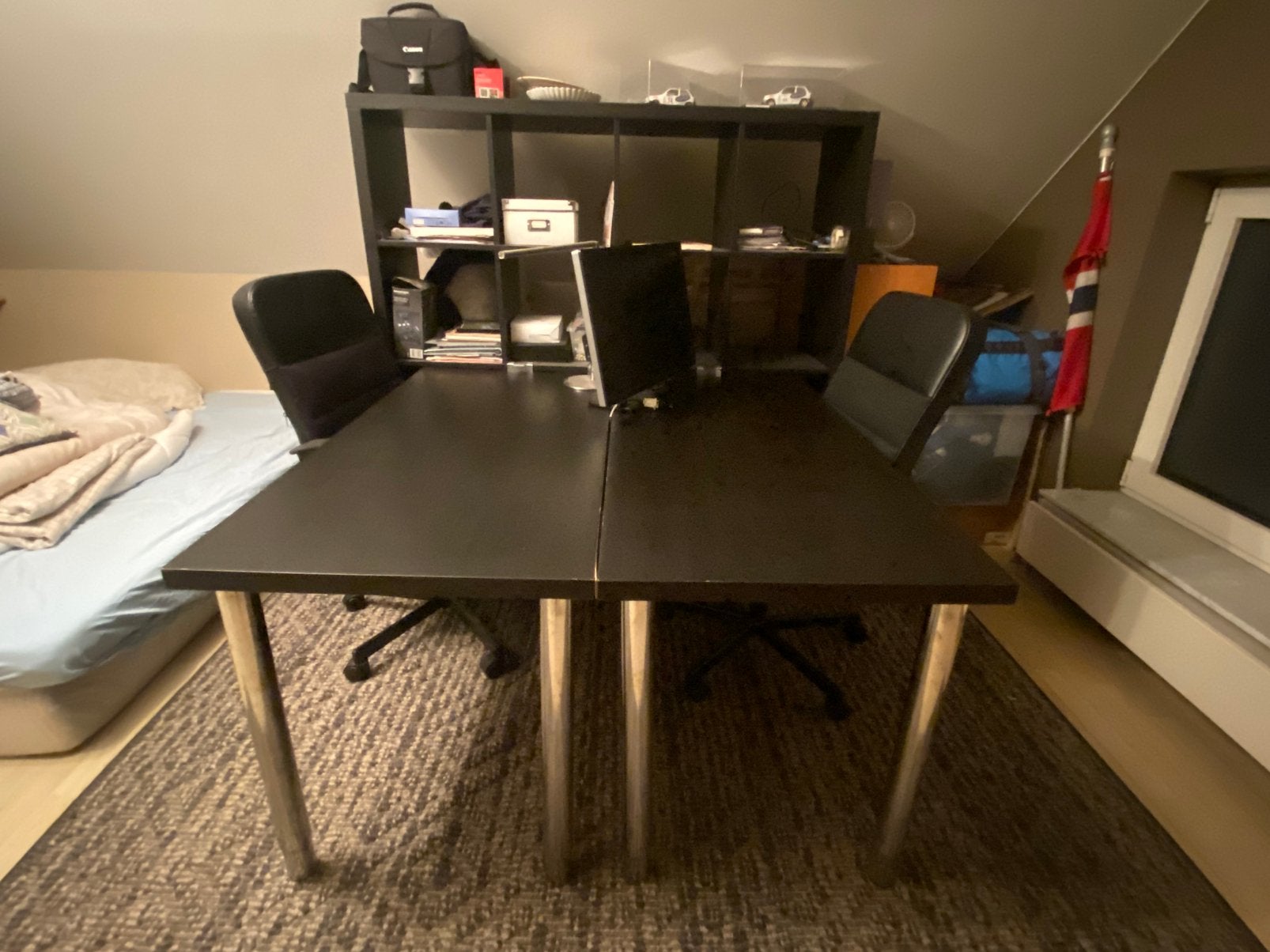 Bureau combinatie incl 2 stoelen (IKEA), Ophalen, Demontabel, Gebruikt, Spaanplaat of MDF