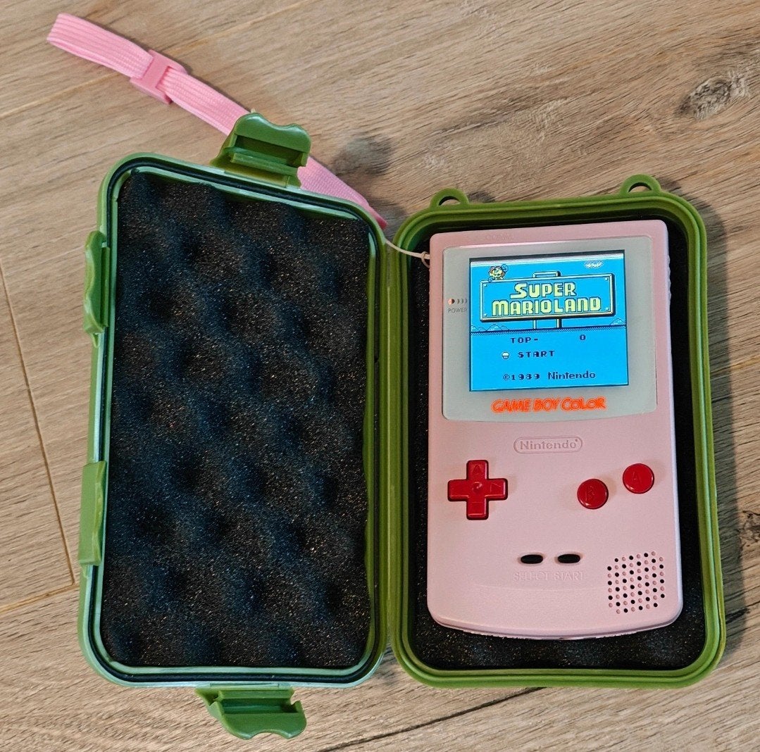 custom Gameboy color with IPS screen, Spelcomputers en Games, Ophalen of Verzenden, Zo goed als nieuw, Game Boy Color