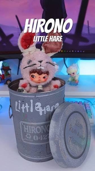 Hirono Little Hare figuur in prullenbak ROZE, Ophalen of Verzenden, Nieuw