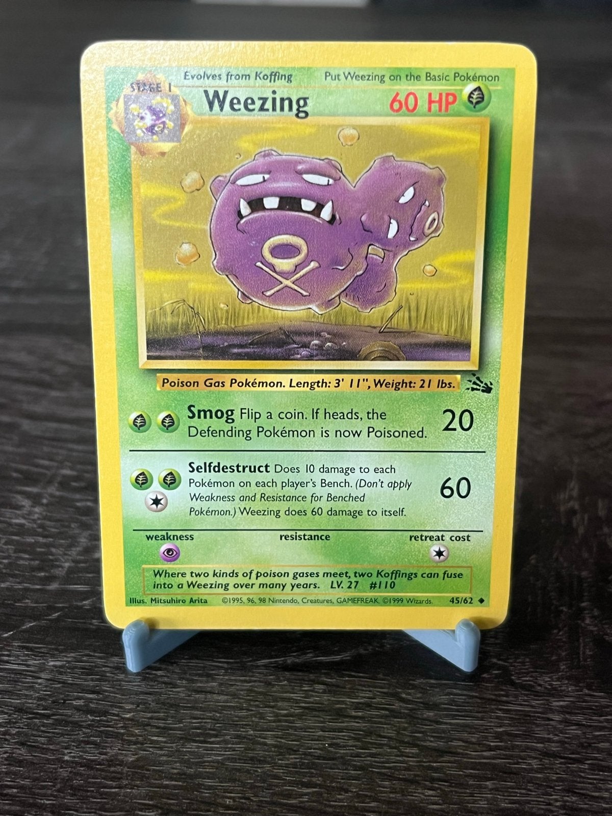 Weezing (45/62) - Fossil - EX, Ophalen of Verzenden, Zo goed als nieuw, Losse kaart