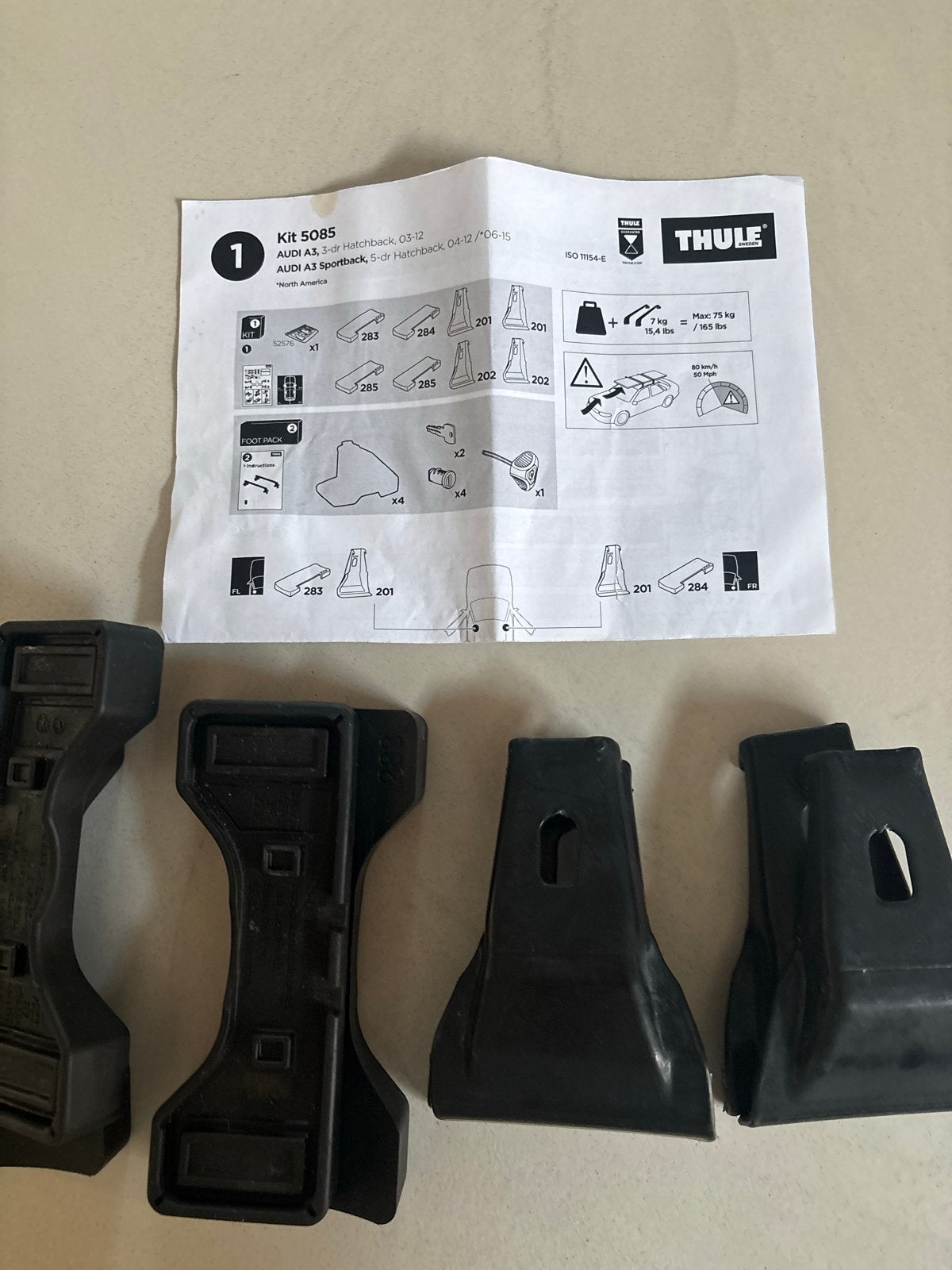 Thule Kit 5085 voor Audi A3 Sportback (2012-2015), Ophalen of Verzenden, Gebruikt