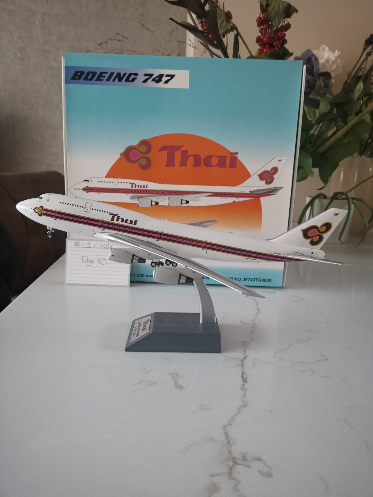 Thai B747-300 Inflight200 1:200 IF743TG0820 Reg. HS-TGD, Overige merken, 1:200 of kleiner, Nieuw, Ophalen of Verzenden