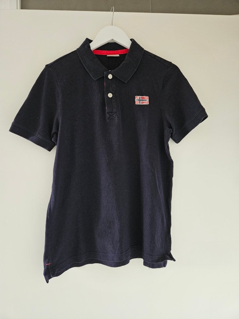 Napapijri Polo Shirt - Donkerblauw - mat S, Blauw, Ophalen of Verzenden, Zo goed als nieuw, Napapijri
