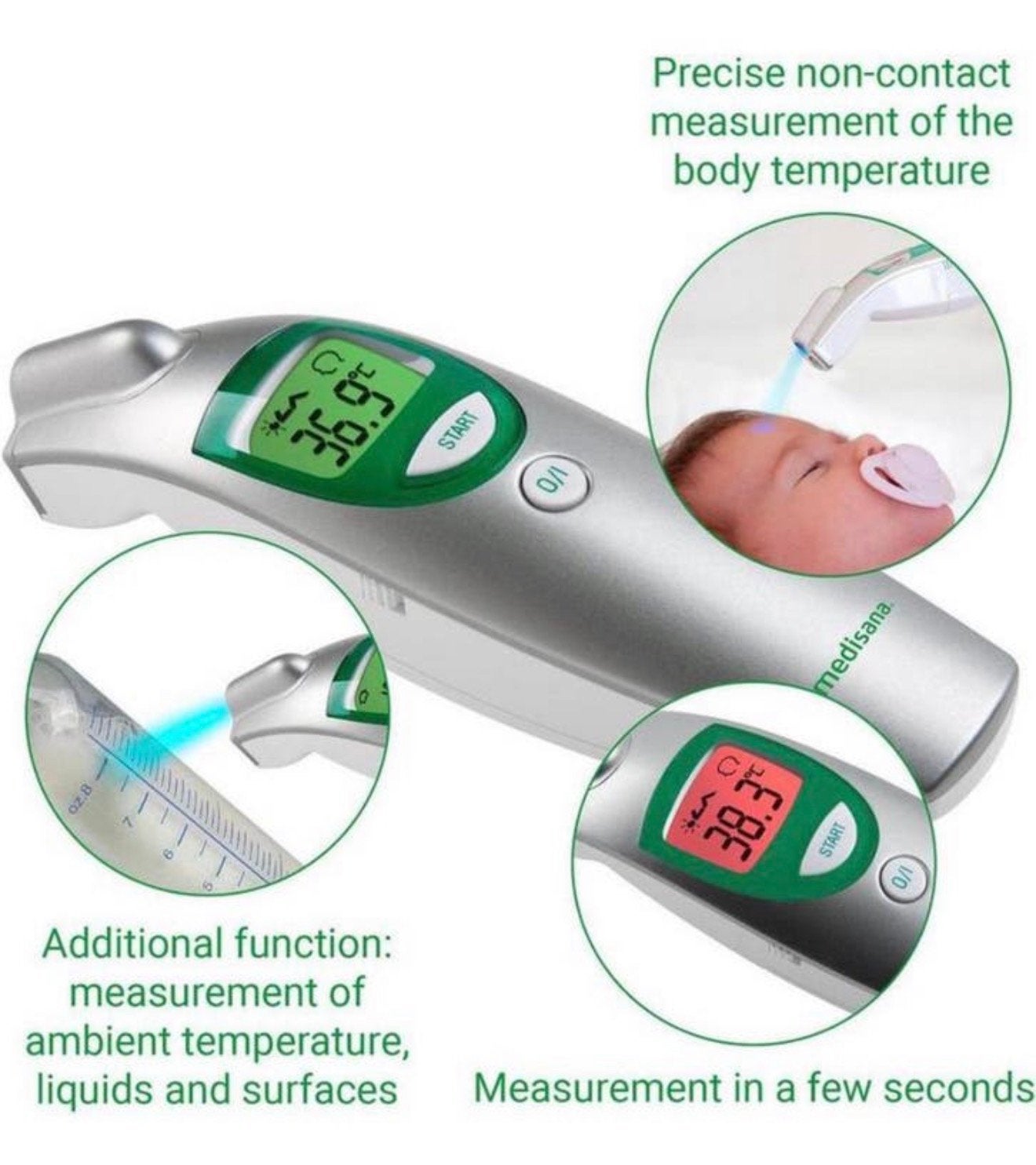 Medisana FTN Digitale Voorhoofdthermometer 6-1 thermometer, Diversen, Nieuw, Ophalen of Verzenden, H, H