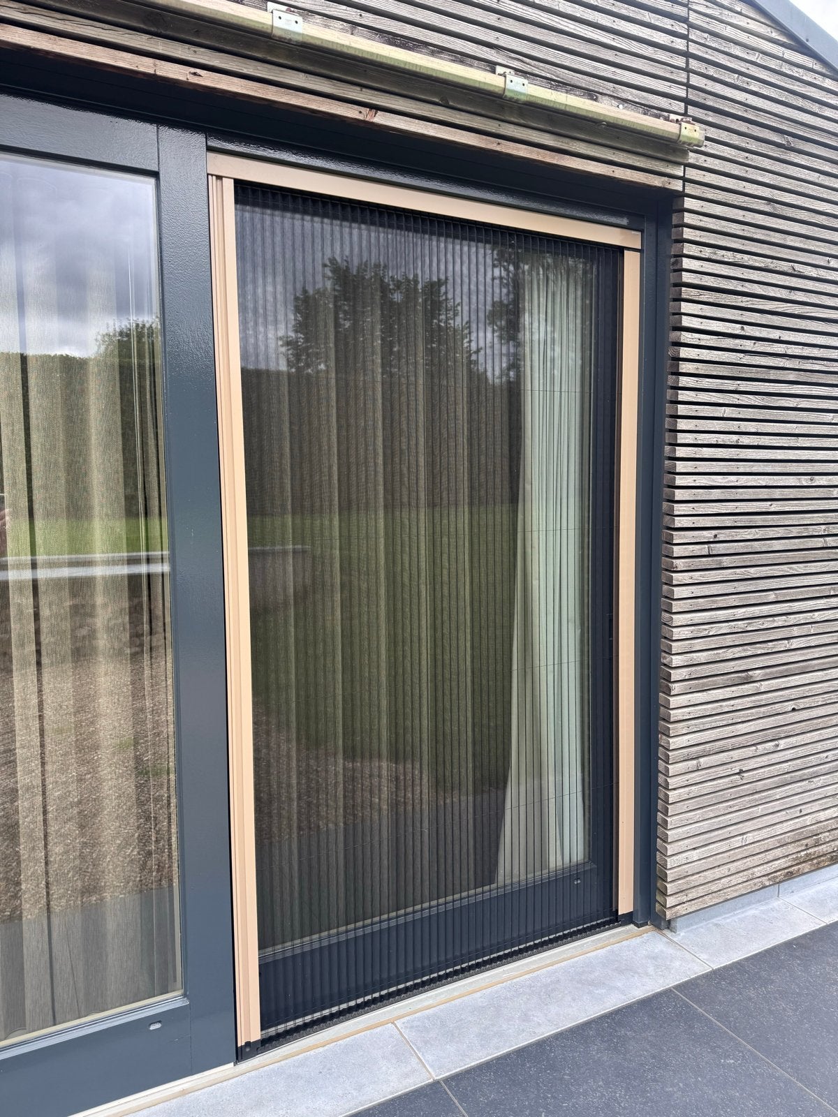 Plissé Hordeuren type Novus voor schuifpui, Ophalen, Hordeur, Zo goed als nieuw, Schuifdeur