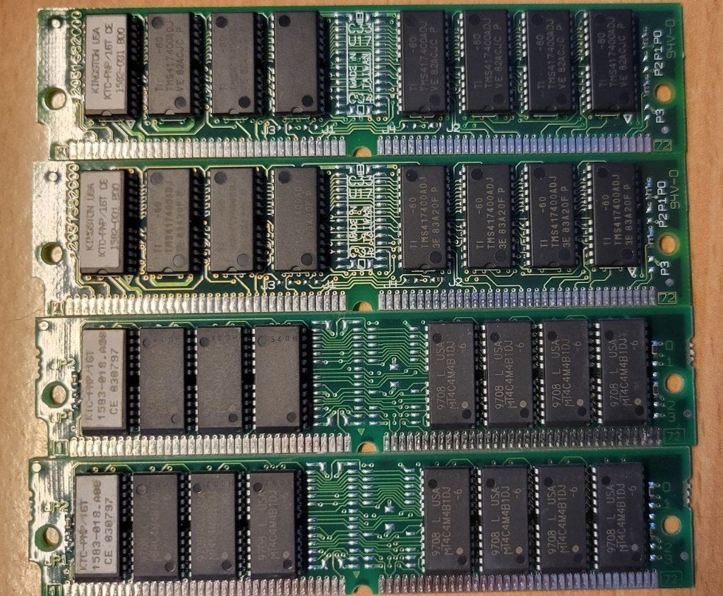 4x Kingston KTC-PNP/16T 16 MB DRAM Fast Page Mode (FPM) RAM, Ophalen of Verzenden, Desktop, 60 nanoseconden (ns)
