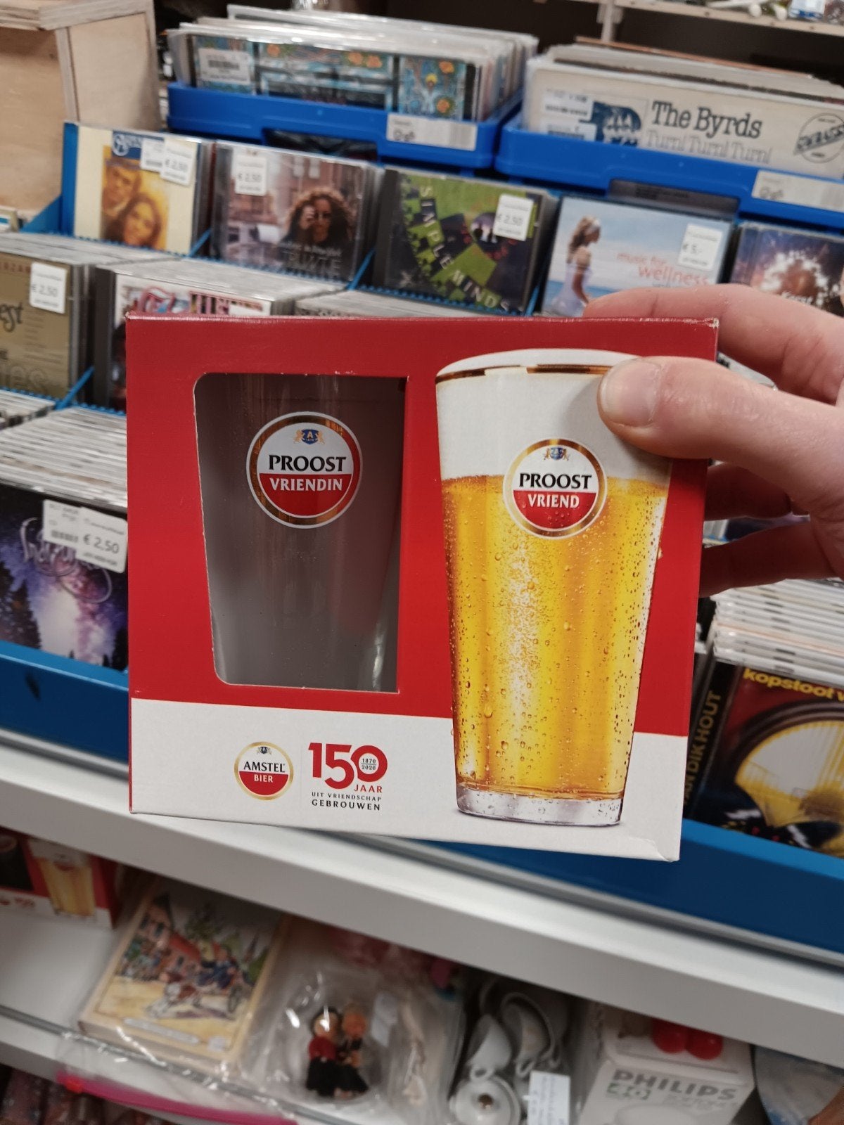 Amstel Bier Proost Vriend/Vriendin Glazen Set - Nieuw, Ophalen of Verzenden, A, A, A
