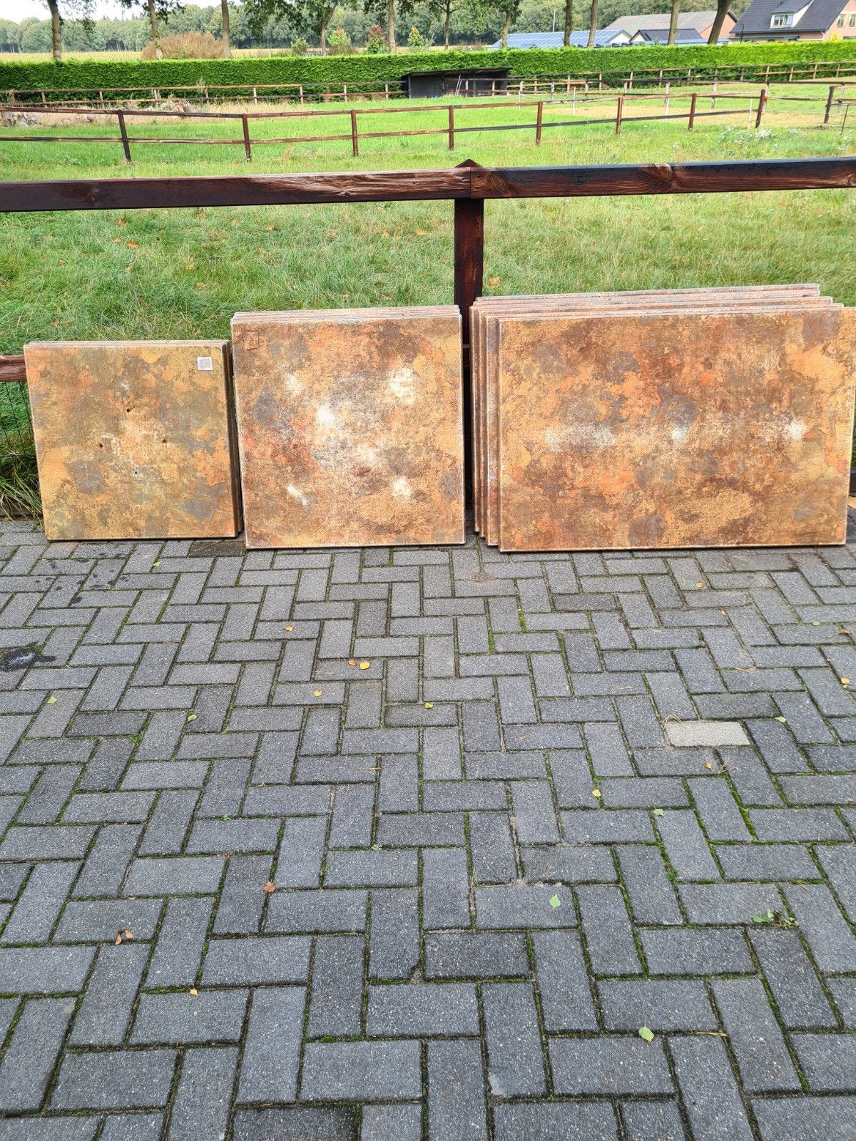 terras tafel bladen, Ophalen of Verzenden, Gebruikt, Rechthoekig, Kunststof