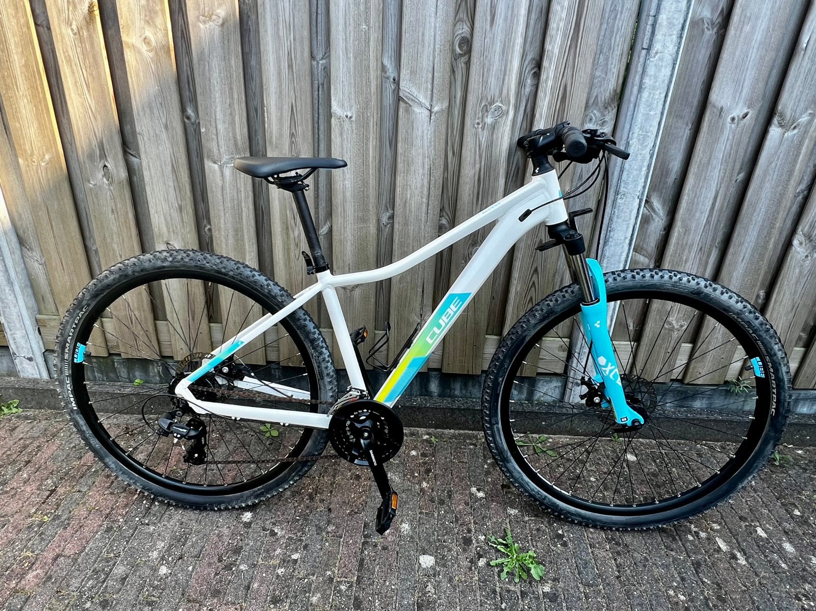 Zeer nette Cube Access WS wit/blauw, Fietsen en Brommers, Fully, Zo goed als nieuw, Dames, Schijfrem