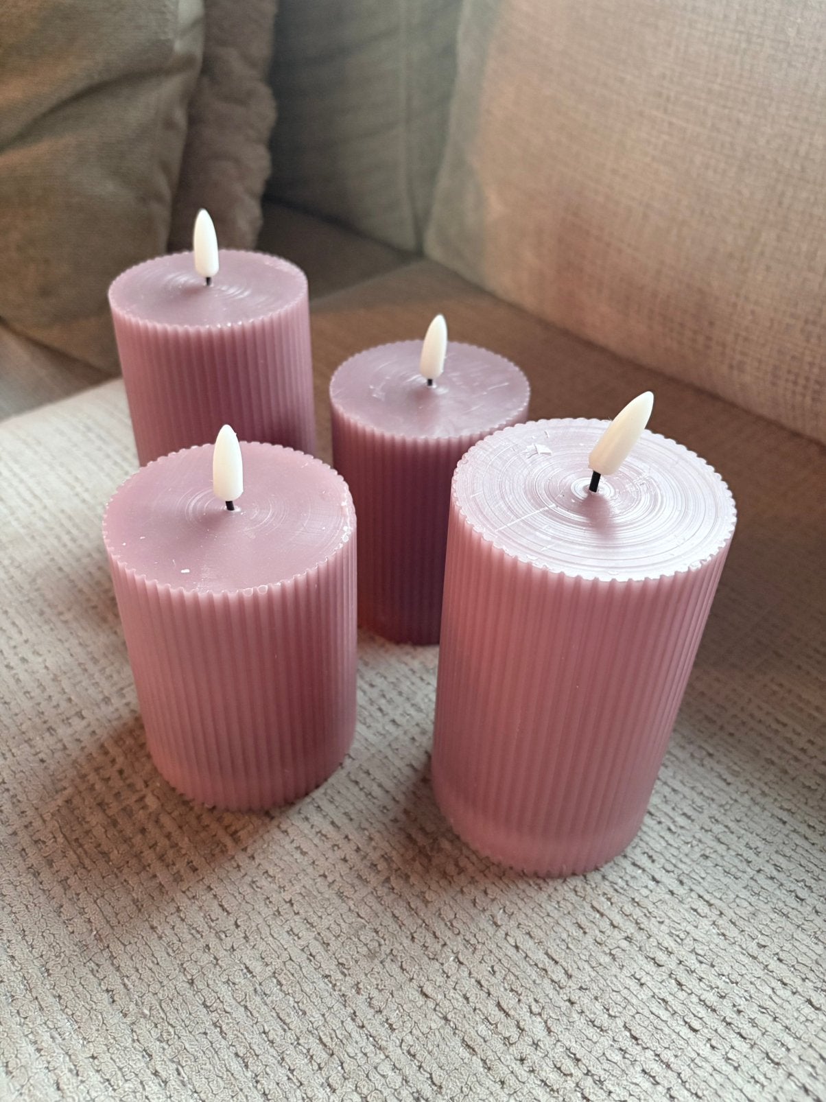 Oud roze led kaarsen, Ophalen of Verzenden, Zo goed als nieuw, Roze