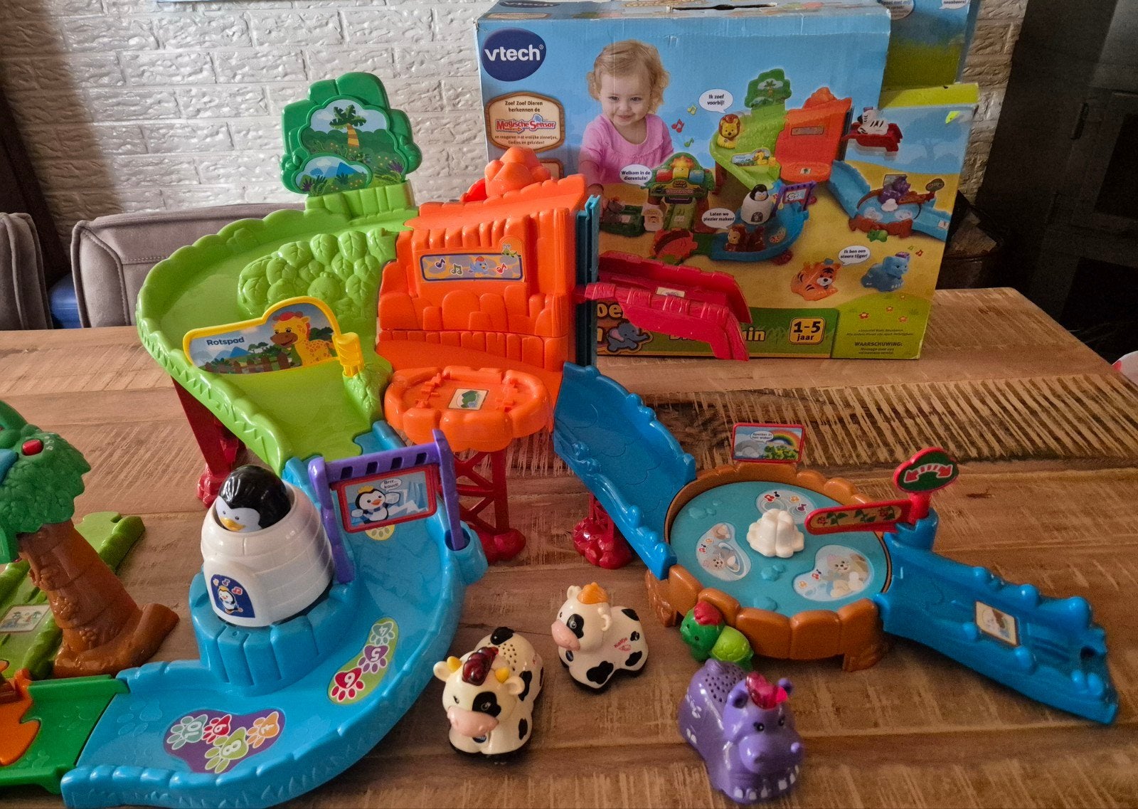 te koop Vtech zoef zoef dierentuin, Karin koe, kalf en Nelly, Ophalen, Zo goed als nieuw