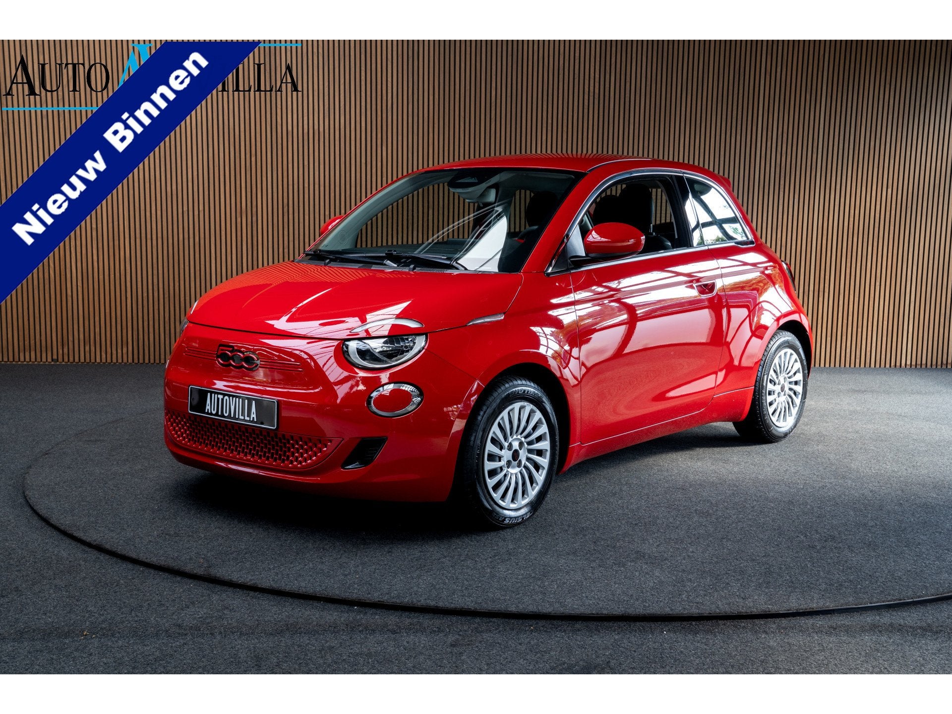 Fiat 500 24 kWh Navi Airco Stoelverwarming Cruise C. 3-Fase, Auto's, Fiat, Dealer onderhouden, Gebruikt, Zwart, 4 stoelen