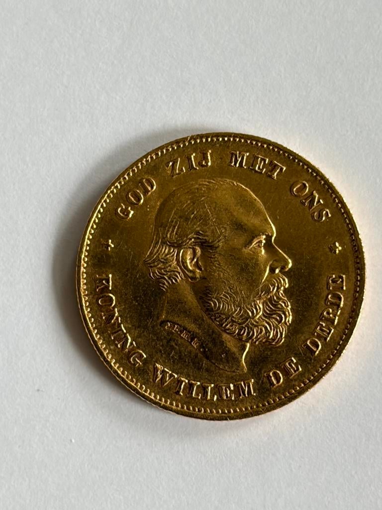 Gouden tientje 1875, Koning Willem III, Losse munt, 10 gulden, Goud