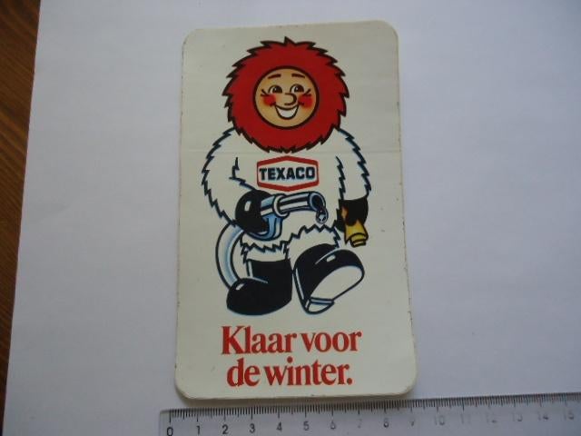 sticker oud Texaco oil auto motor tankstation pomp retro, Verzenden, Zo goed als nieuw, Bedrijf of Vereniging