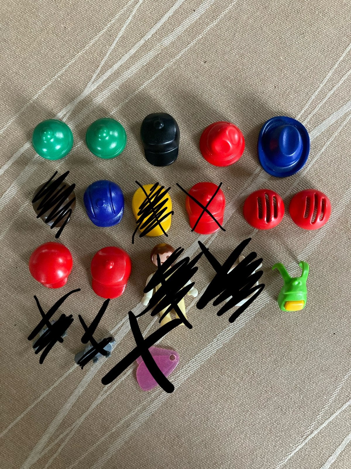 Playmobil kinder hoedjes, petjes., Ophalen of Verzenden, Zo goed als nieuw