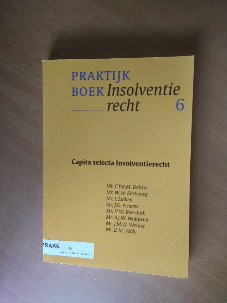 Capita selecta insolventierecht., Ophalen of Verzenden, Gelezen, Natuurwetenschap