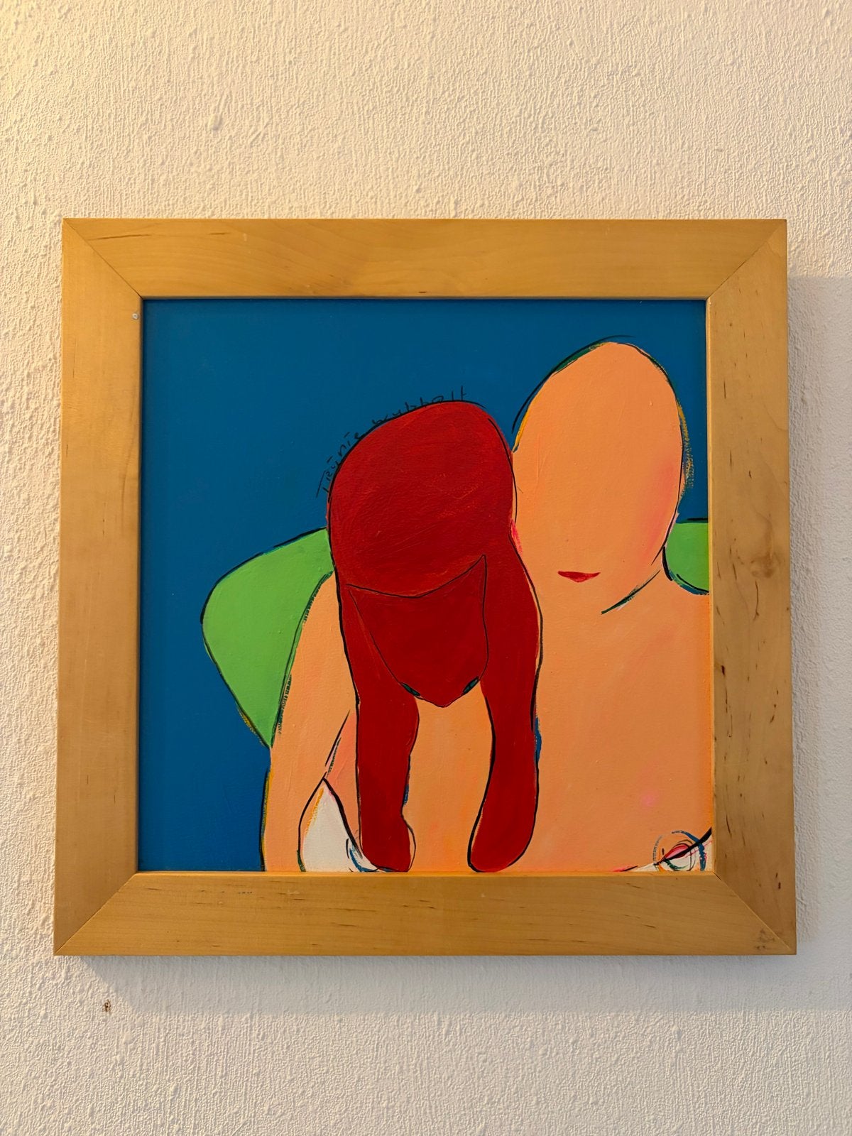Schilderij Trijnie Wubbolt, Antiek en Kunst, Kunst | Schilderijen | Modern, Ophalen, Figuren, Hout, Gesigneerd