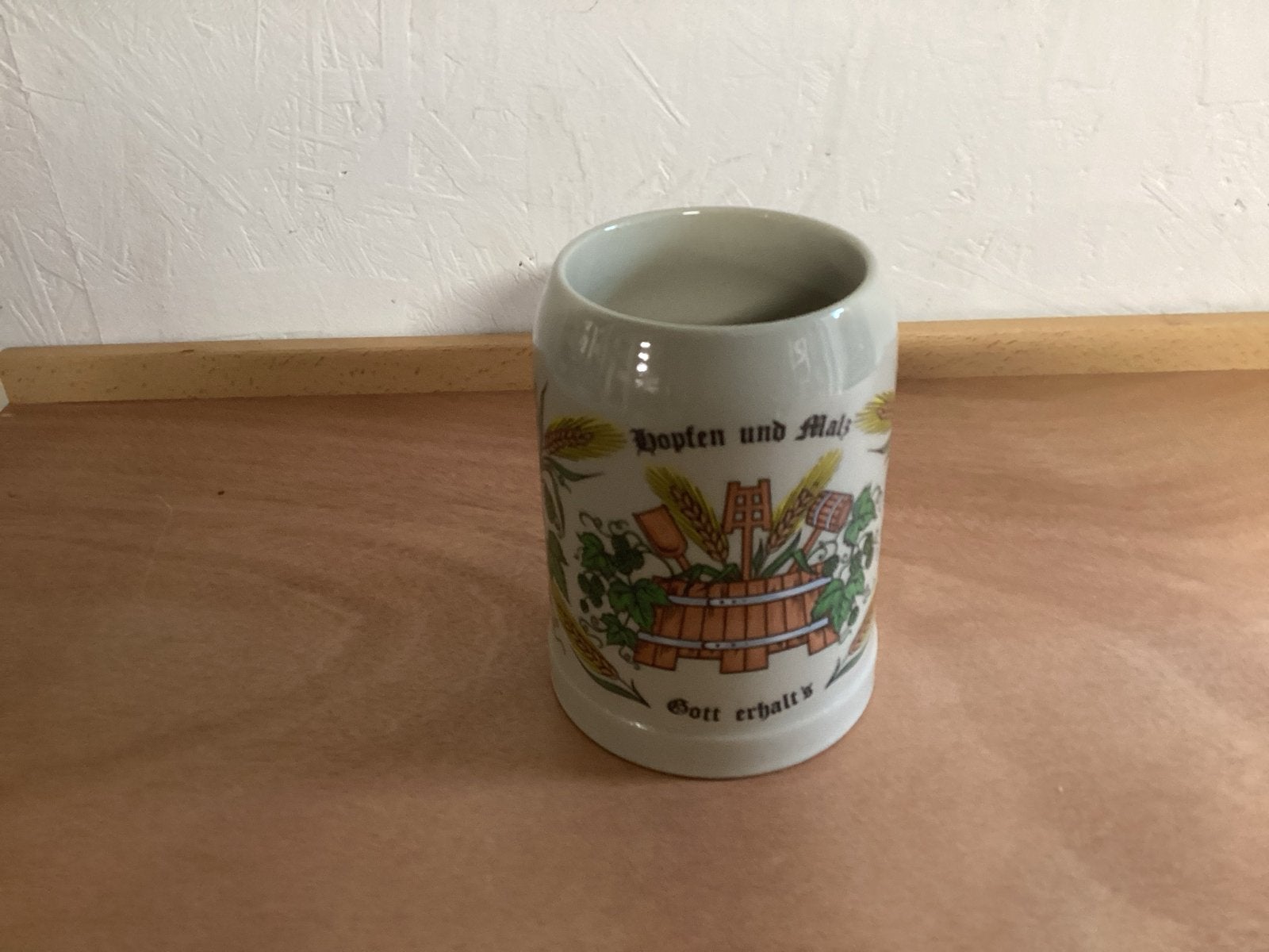 Vintage Bierpul met 'Hopfen und Malz' decoratie, Antiek en Kunst, Ophalen of Verzenden