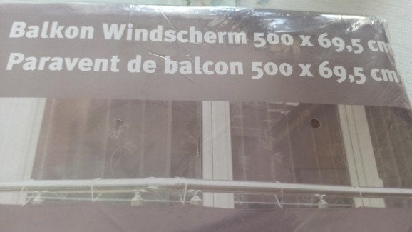Balkon windscherm bruin van 500 x 69,5 cm, Ophalen of Verzenden, Nieuw