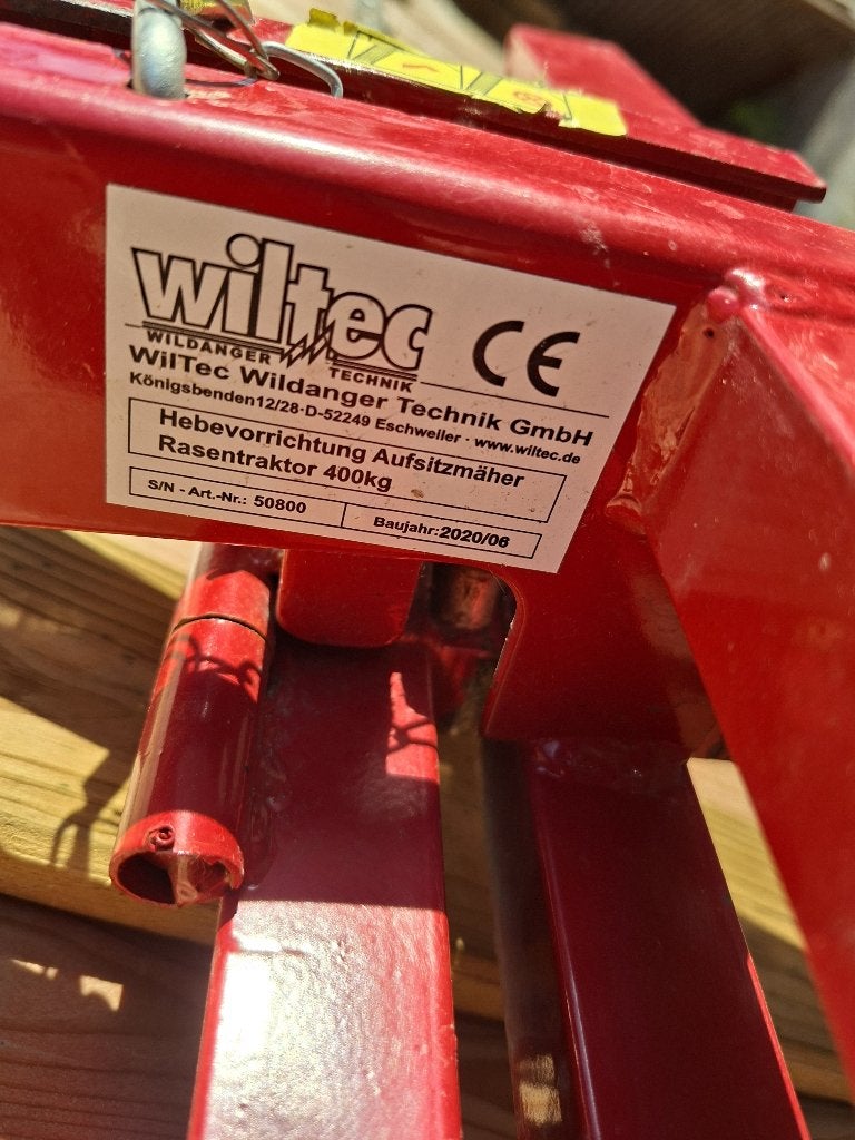 Hefinrichting voor voor zitmaaiers, Ophalen, Gebruikt