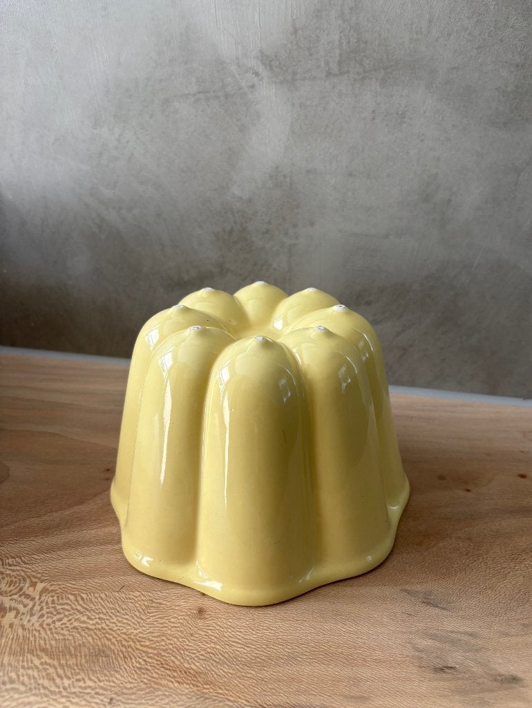 Vintage Puddingvorm Pastel Geel 17 cm, Ophalen