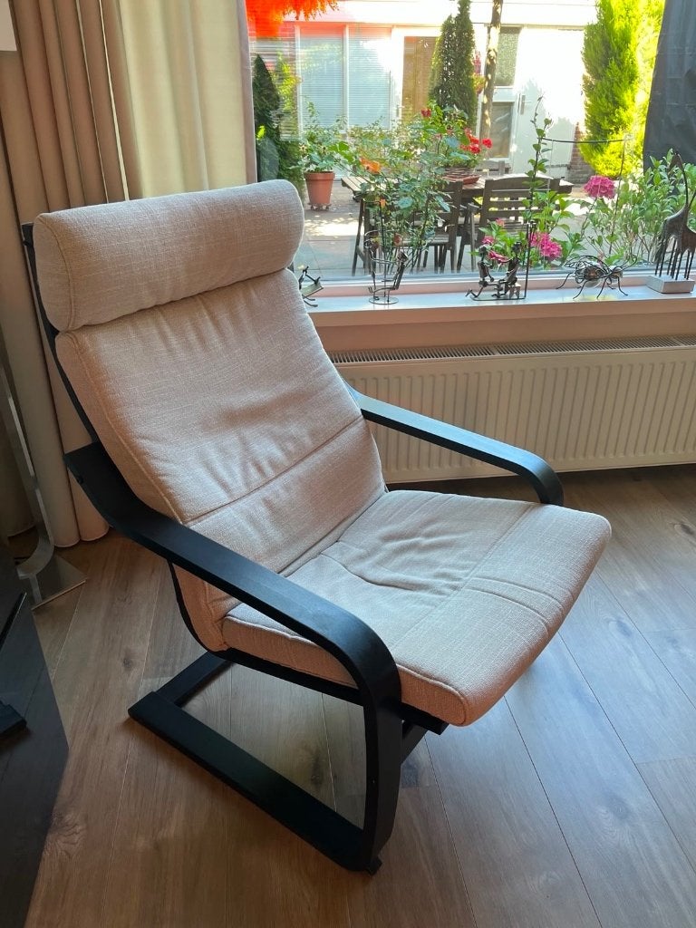 POÄNG Fauteuil  lichtbeige uit IKEA, Ophalen, 75 tot 100 cm, Zo goed als nieuw, Ikea