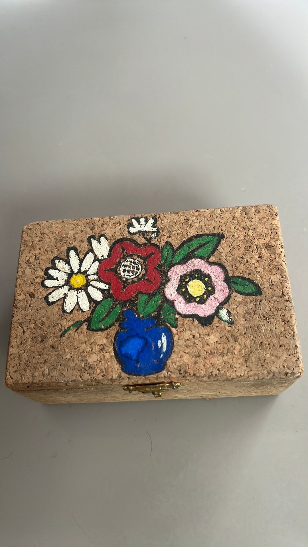 Vintage Enid Collins 'Tres Flores' kurk doos tas, Ophalen of Verzenden, Gebruikt, Overige materialen