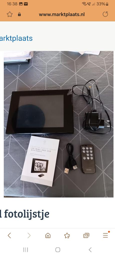 Digitaal fotolijst, Audio, Tv en Foto, Fotografie | Digitale fotolijsten, Ophalen, Zo goed als nieuw, 1 tot 2 GB, 8 tot 12 inch